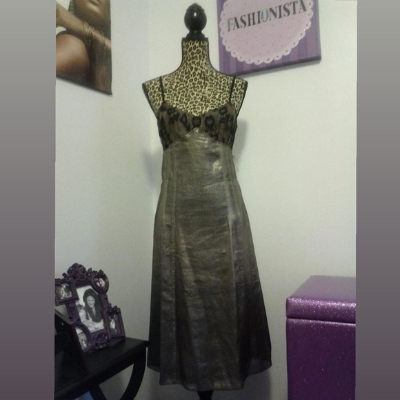 Marc Jacobs gunmetal silk gown. - Picture 1 of 5